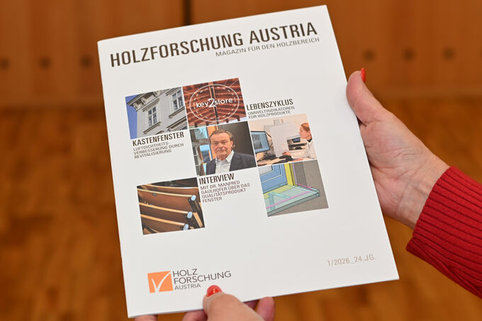 A reader presents the magazine for the wood sector published by Holzforschung Austria.