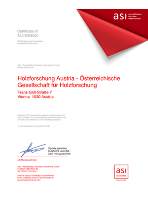 Image of the accreditation document.